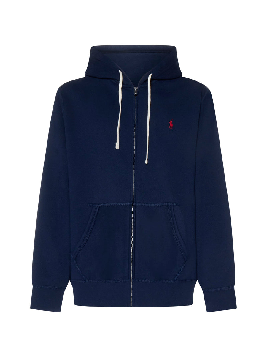 Full Zip Hoodie Blue Cotton Sweatshirts