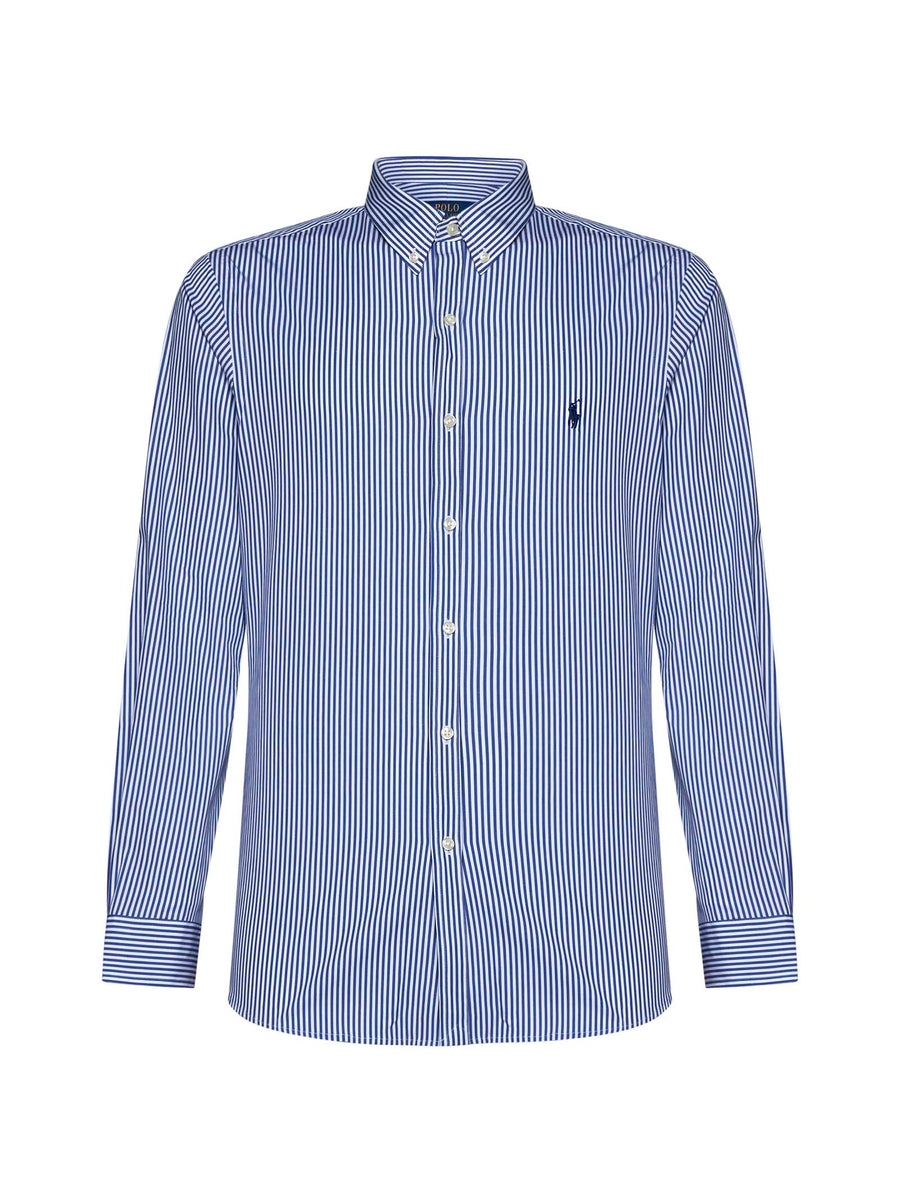Poplin Shirt Light Blue Stripe Cotton / Elastane