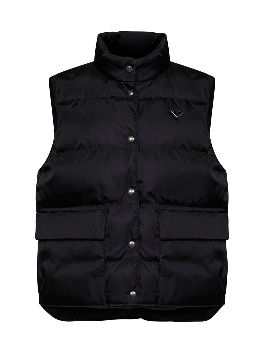 Padded Vest Re-Nylon Black Recycled Polyamide Puffer Jackets