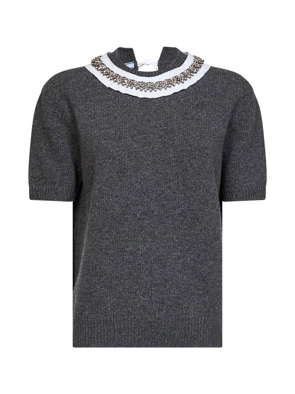Wool Knit Sweater Slate Grey