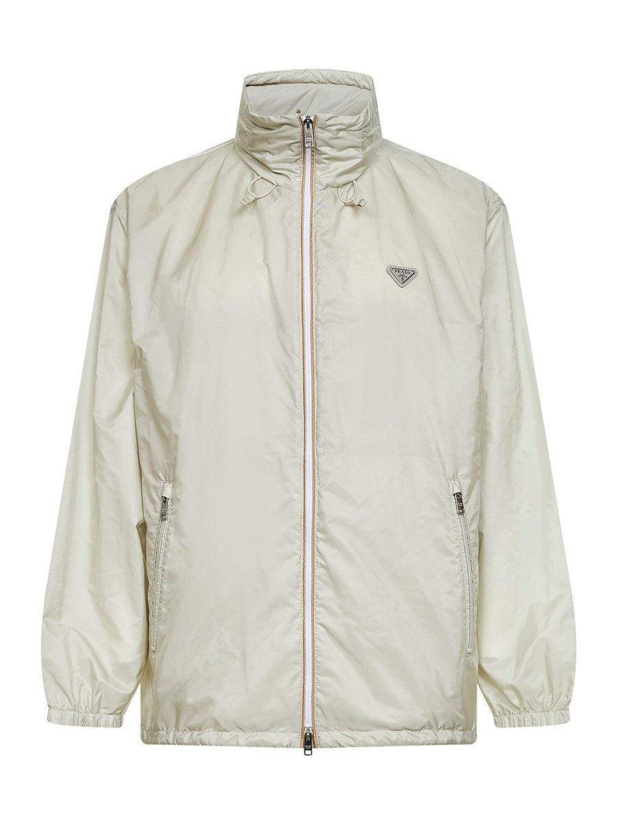 Hooded Jacket Re-Nylon Talc Beige Recycled Polyamide Bomber