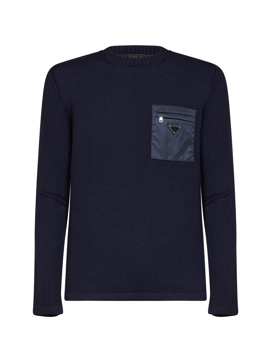 Knit Sweater Blue Virgin Wool