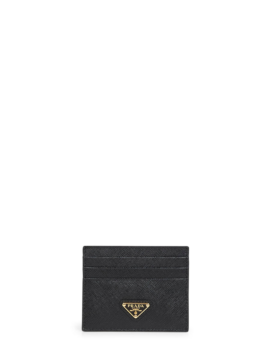 Card Holder Saffiano Leather Black Calf Wallets & Purses