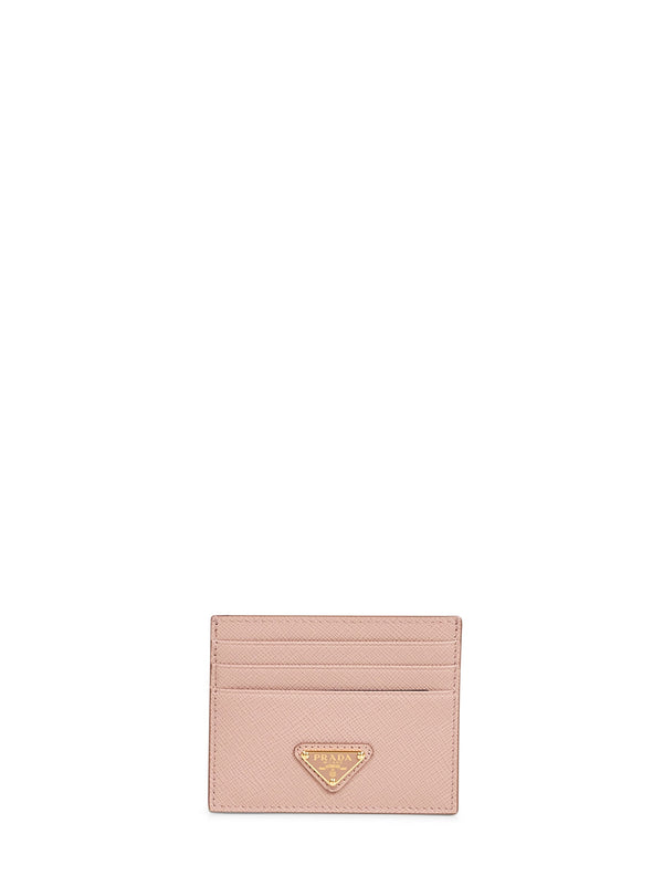 Card Holder Powder Pink Saffiano Leather Wallets & Purses