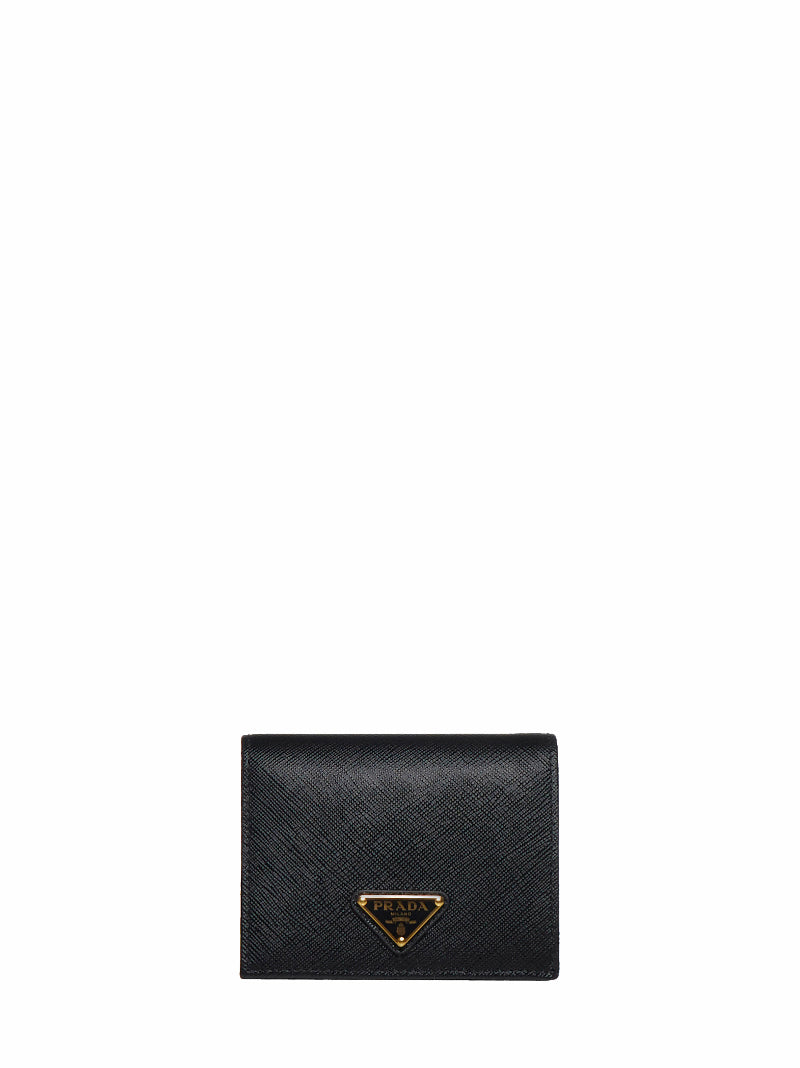 Small Wallet Saffiano Leather Black & Purses