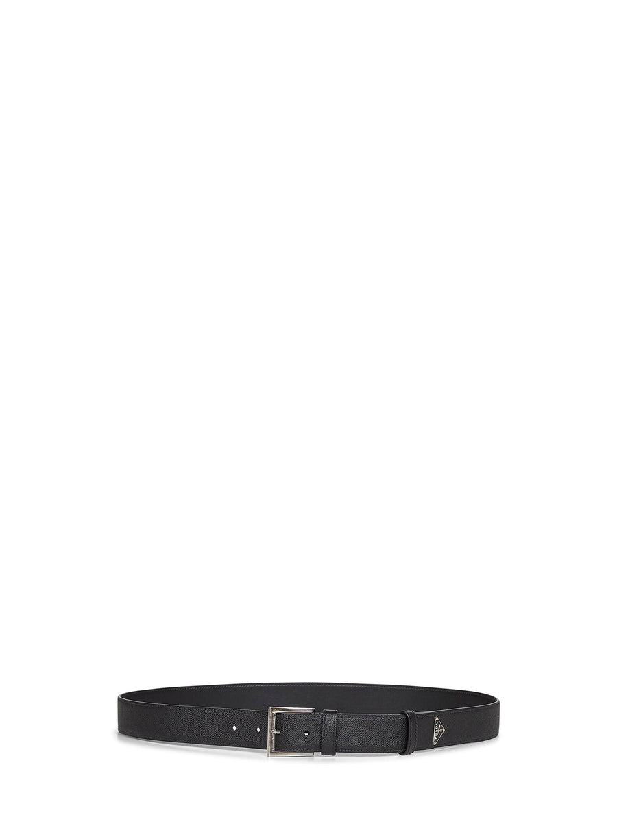 Leather Belt Saffiano Black Polyamide