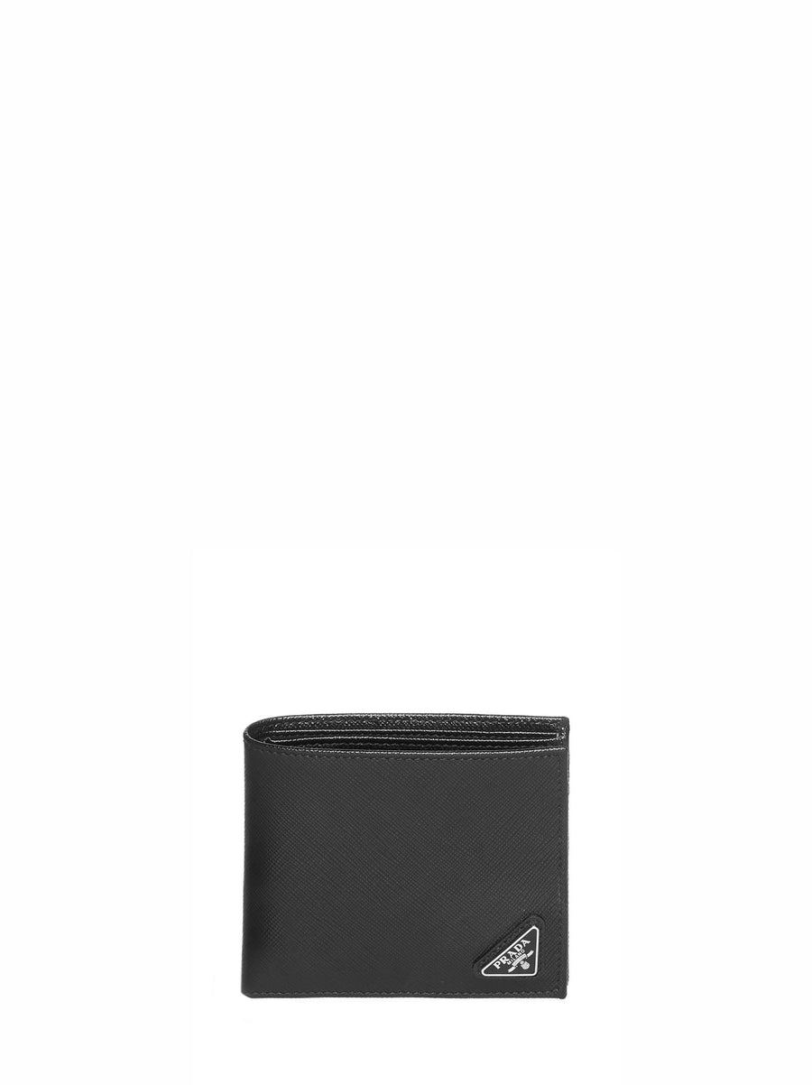 Wallet Saffiano Leather Black Cotton & Cardholders
