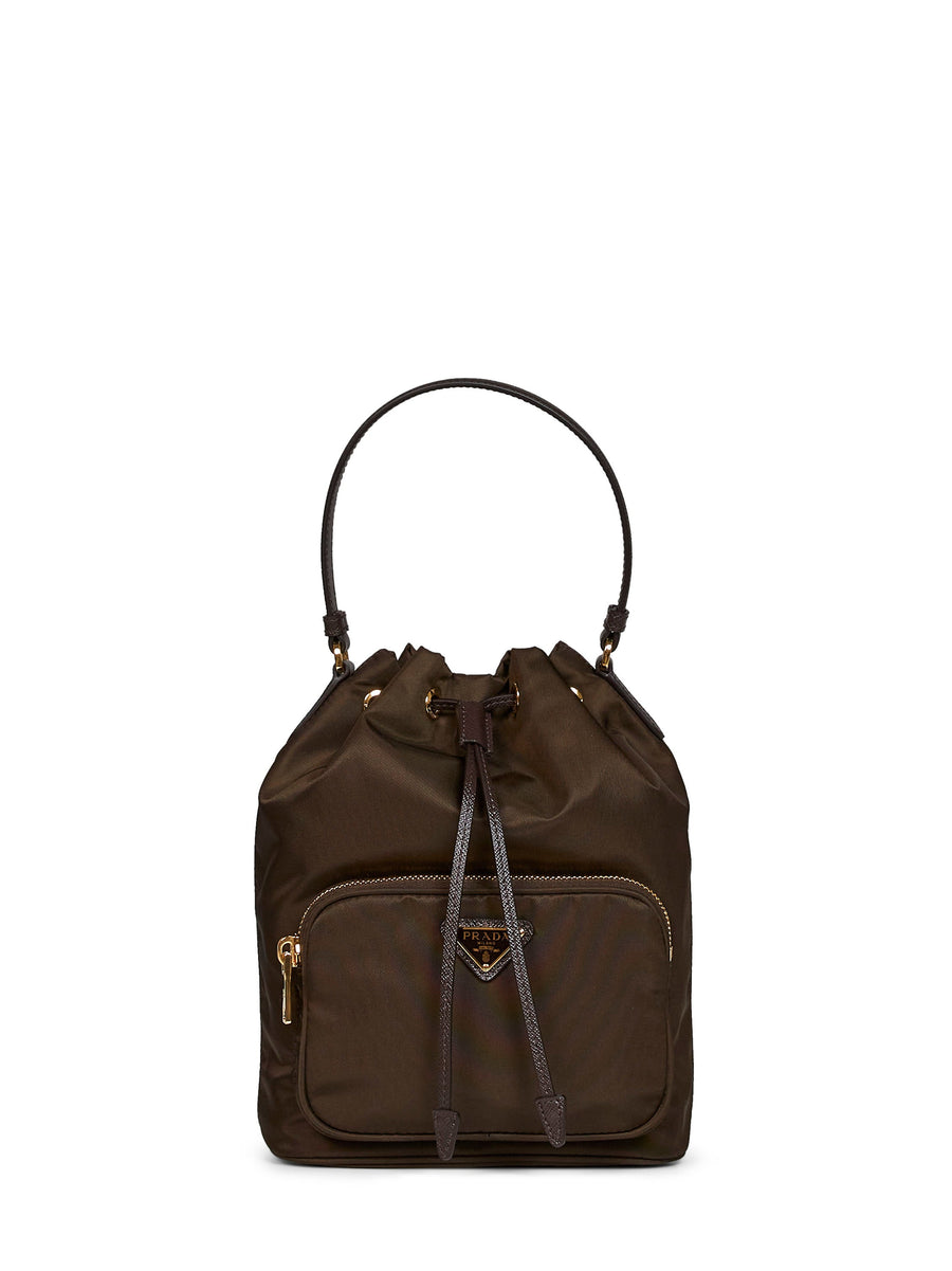 Bucket Bag Duet Brown Recycled Polyamide Handbags