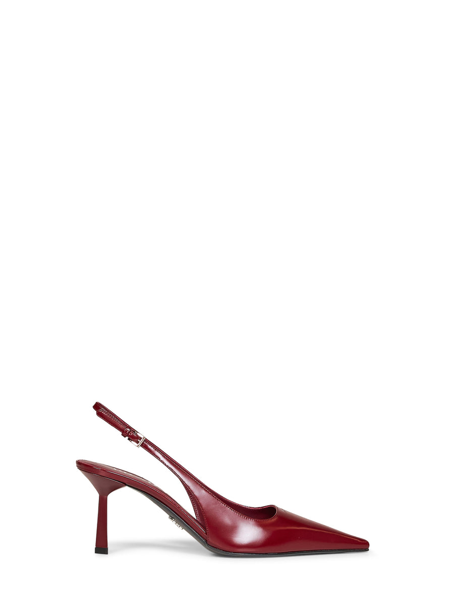 Slingback Pumps Burgundy Leather Calf