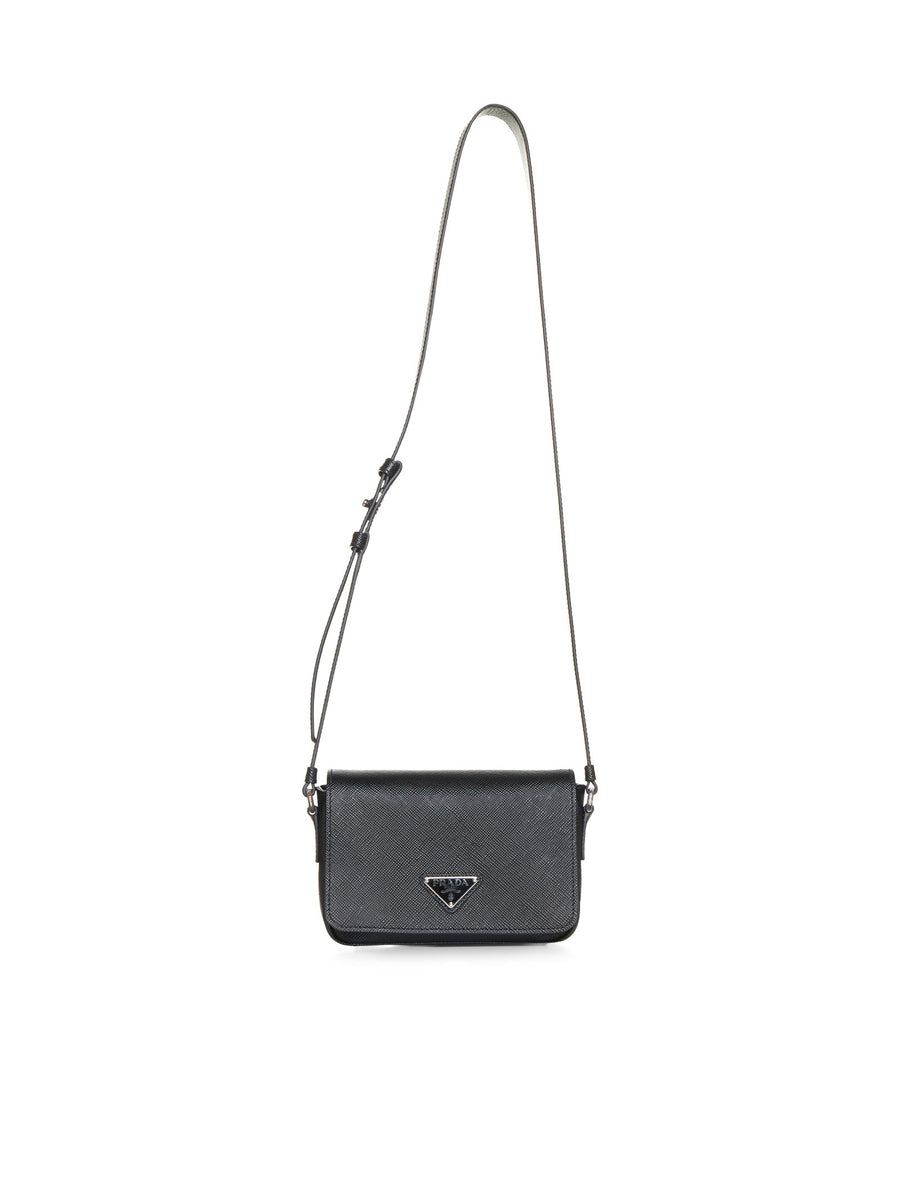 Shoulder Bag Saffiano Leather Black Calf