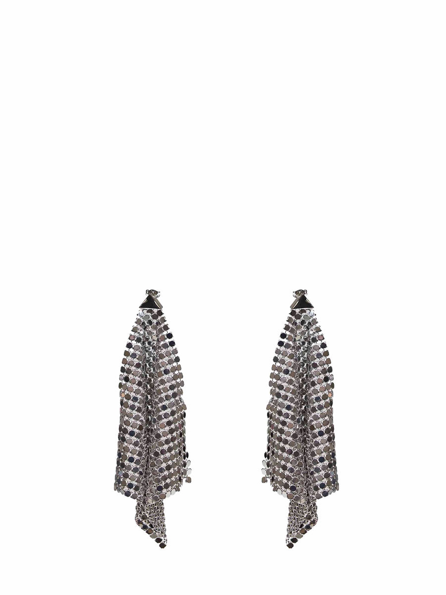 Earrings Pixel Flow Silver Chainmail Brass