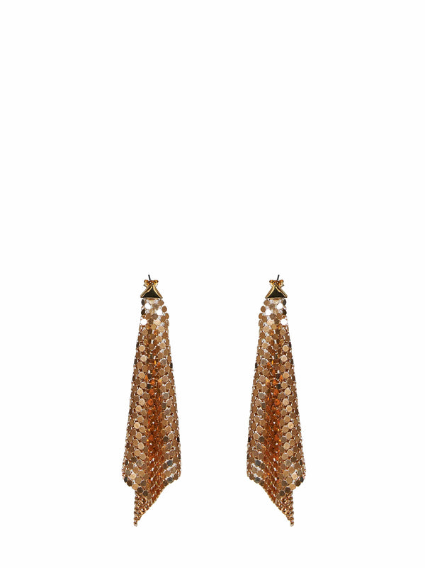 Earrings Pixel Flow Gold Chainmail Brass