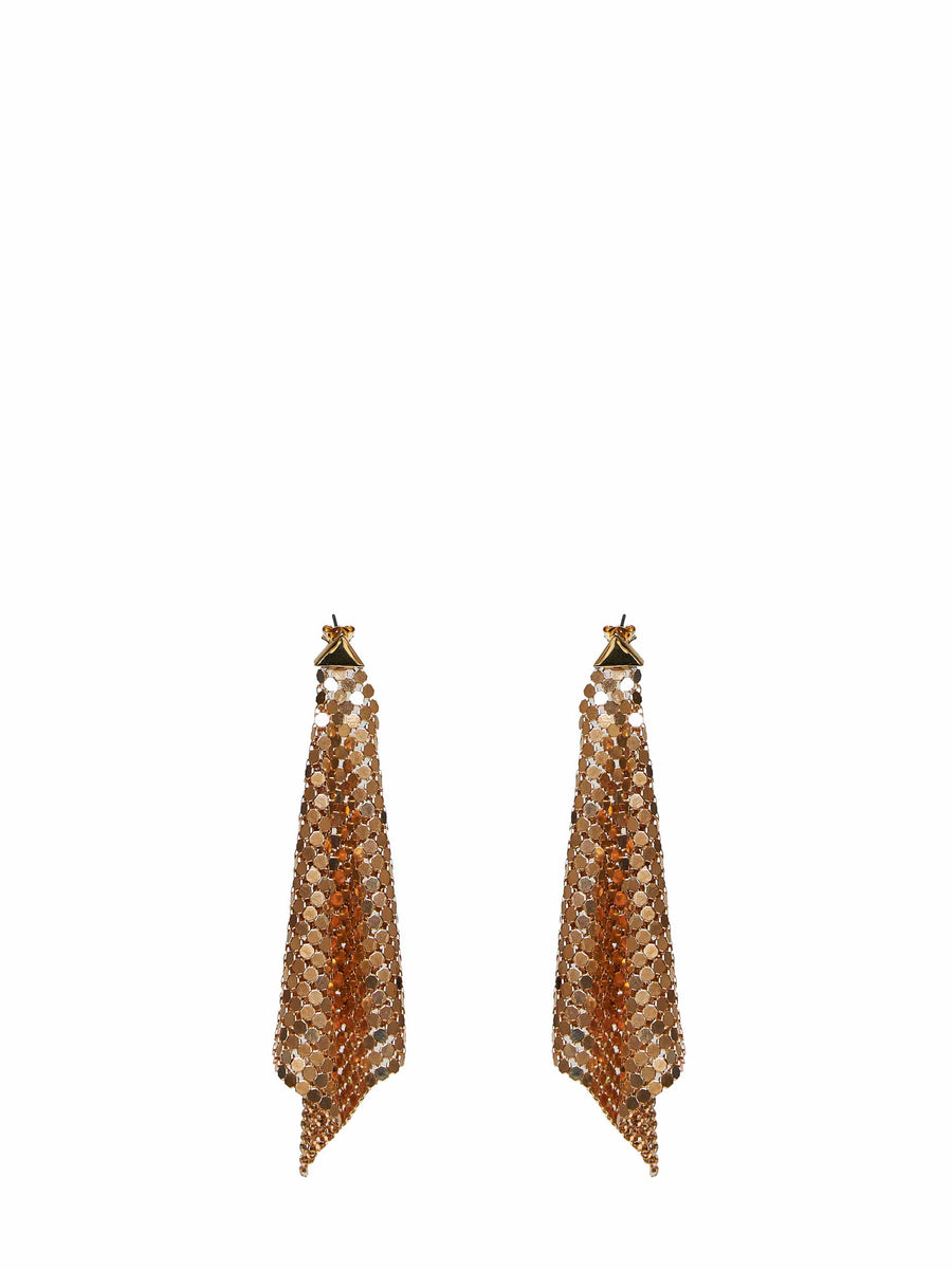 Earrings Pixel Flow Gold Chainmail Brass