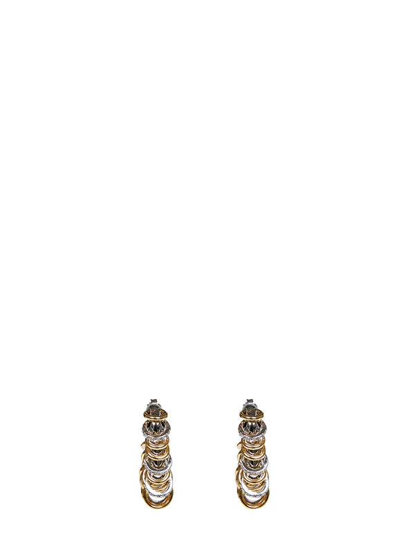 Earrings Punk Xl Link Silver-Gold Multicolour Brass