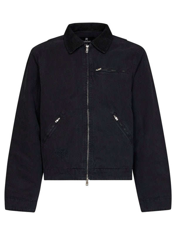 Jacket The Work Black Cotton Denim Bomber
