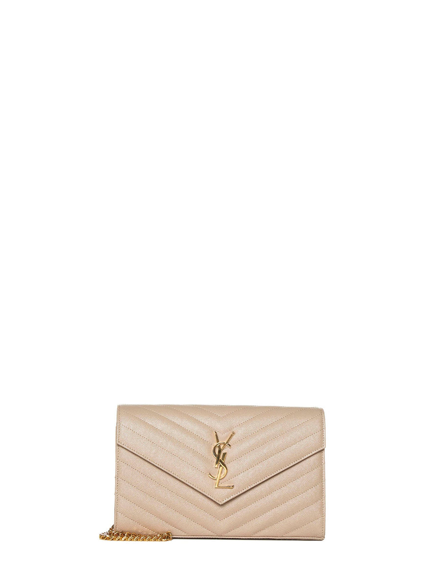 Quilted Calfskin Clutch Beige