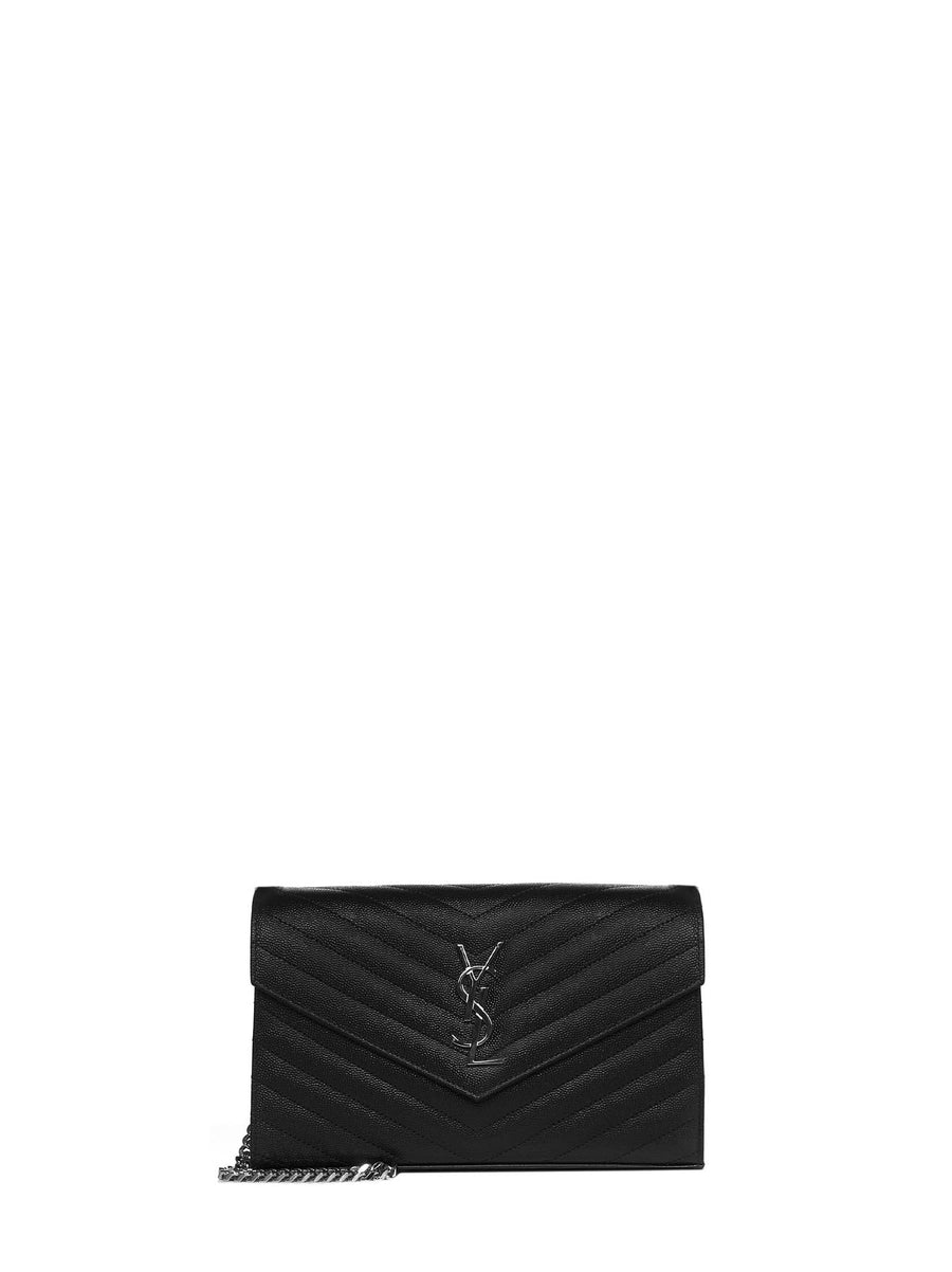 Wallet-On-Chain Quilted Leather Black Calfskin Bag