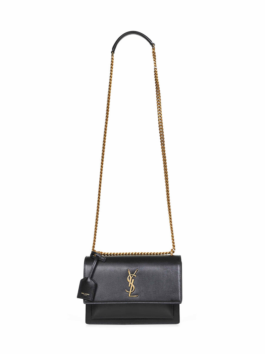 Crossbody Bag Sunset Black Calf Leather Satchels & Cross Body