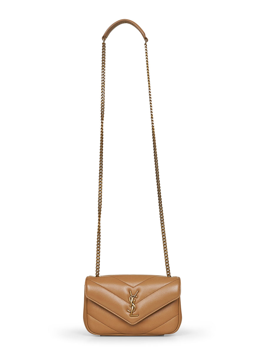 Crossbody Bag Loulou Mini Beige Calf Leather