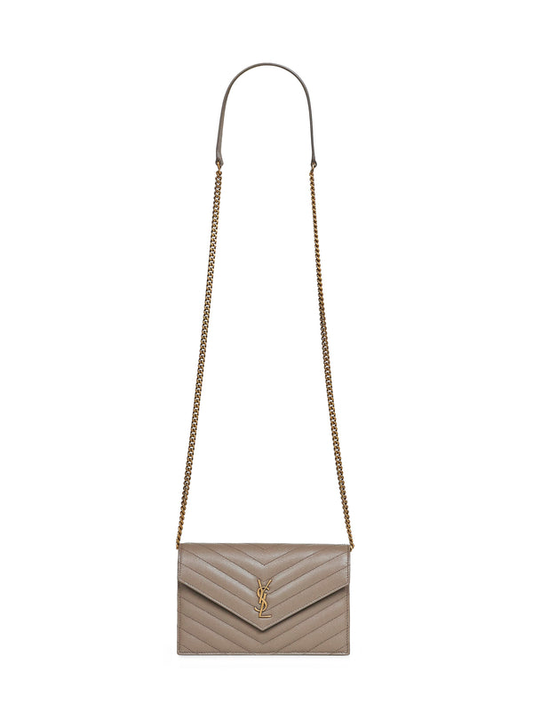 Chain Wallet Cassandre Envelope Calfskin Grey Bag