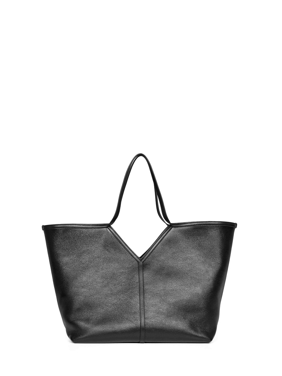 Small Y Leather Tote Bag Black Calf Shoulder