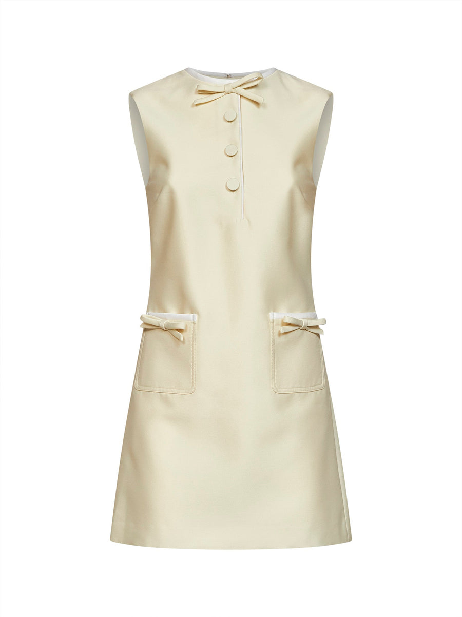 Mini Dress Yellow Taffeta Polyester