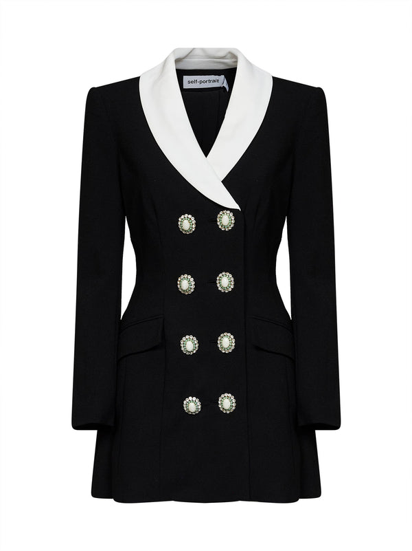 Tailored Blazer Mini Dress Black Wool