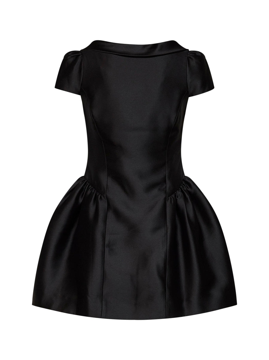 Minidress Taffeta Collar Black Dress