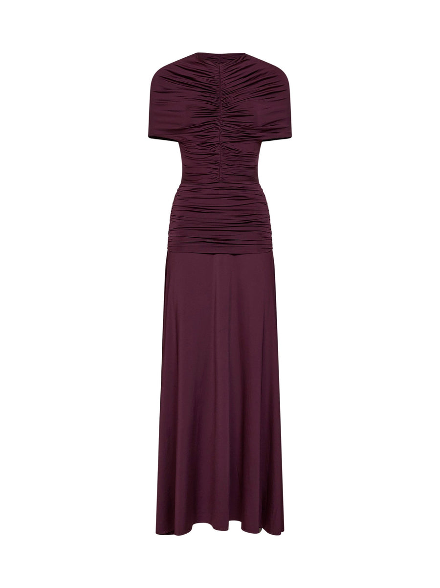 Maxi Dress Burgundy Jersey Viscose