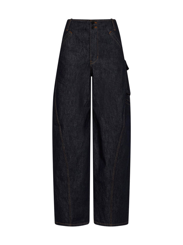 Jeans Indigo Denim Cargo Blue Cotton