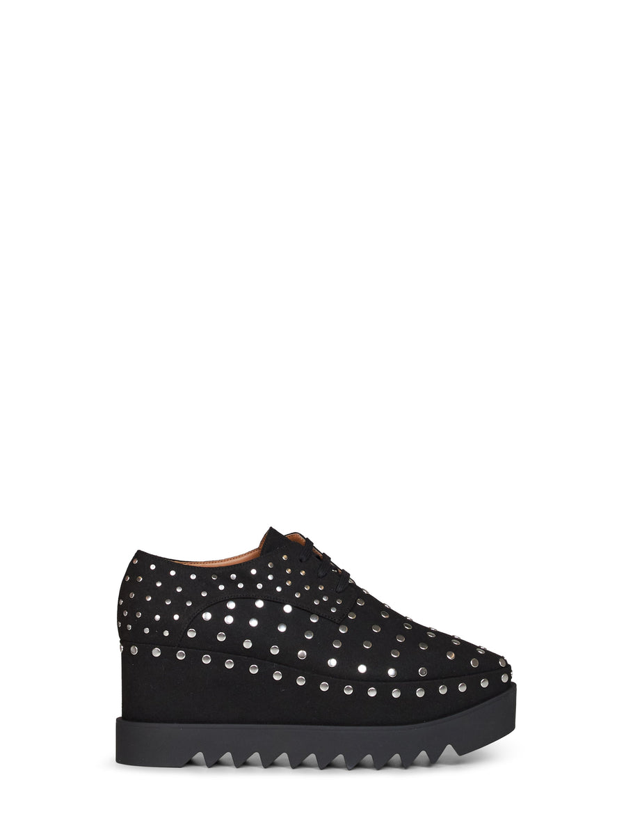 Platform Wedges Elyse Studded Black Polyamide Trainers