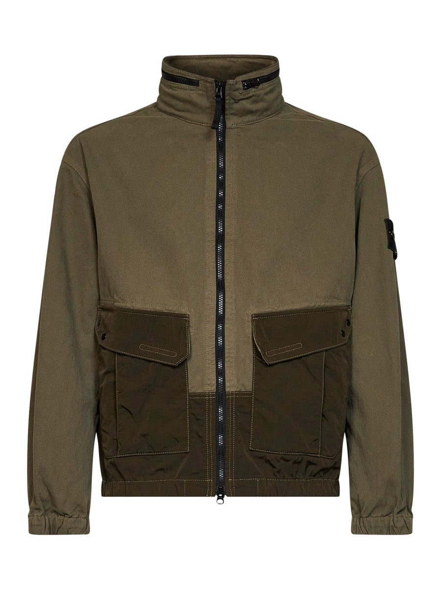 Overshirt Military Green Cotton-Nylon Polyamide Shirt