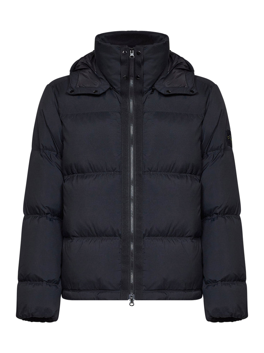 Hooded Down Jacket Cordura Black Polyamide Padded &