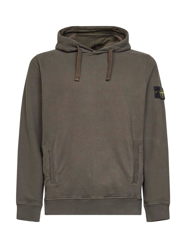 Hoodie Coal Grey Stretch Organic Cotton Brown Sweatshirts