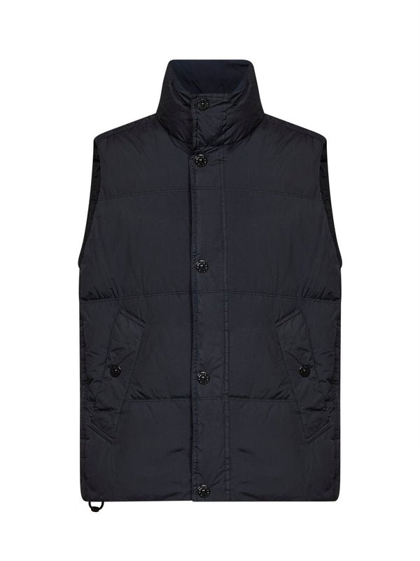 Padded Vest Blue Nylon Polyamide Bomber Jackets