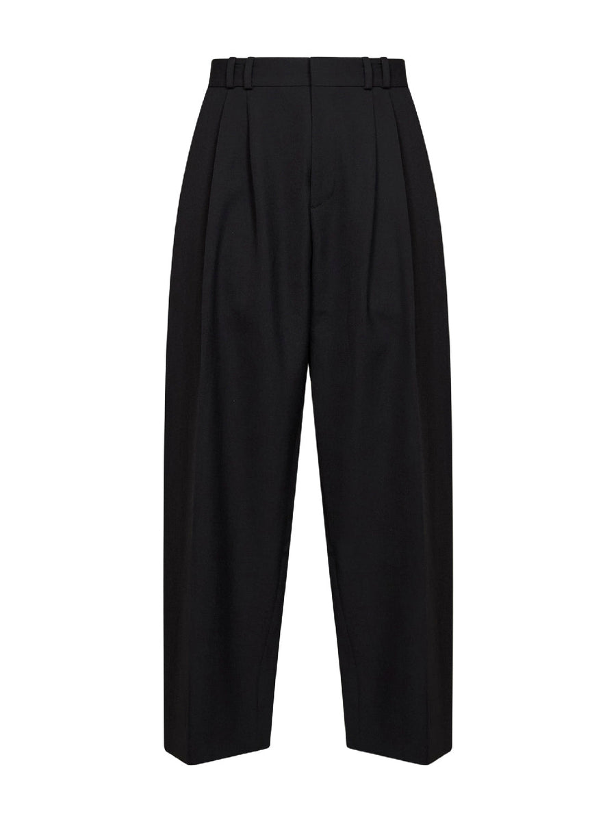 Trousers Line Technical Wool Black Polyester