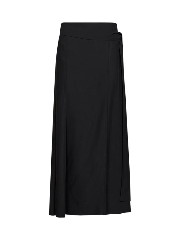 Maxi Skirt Mile Black Twill Viscose