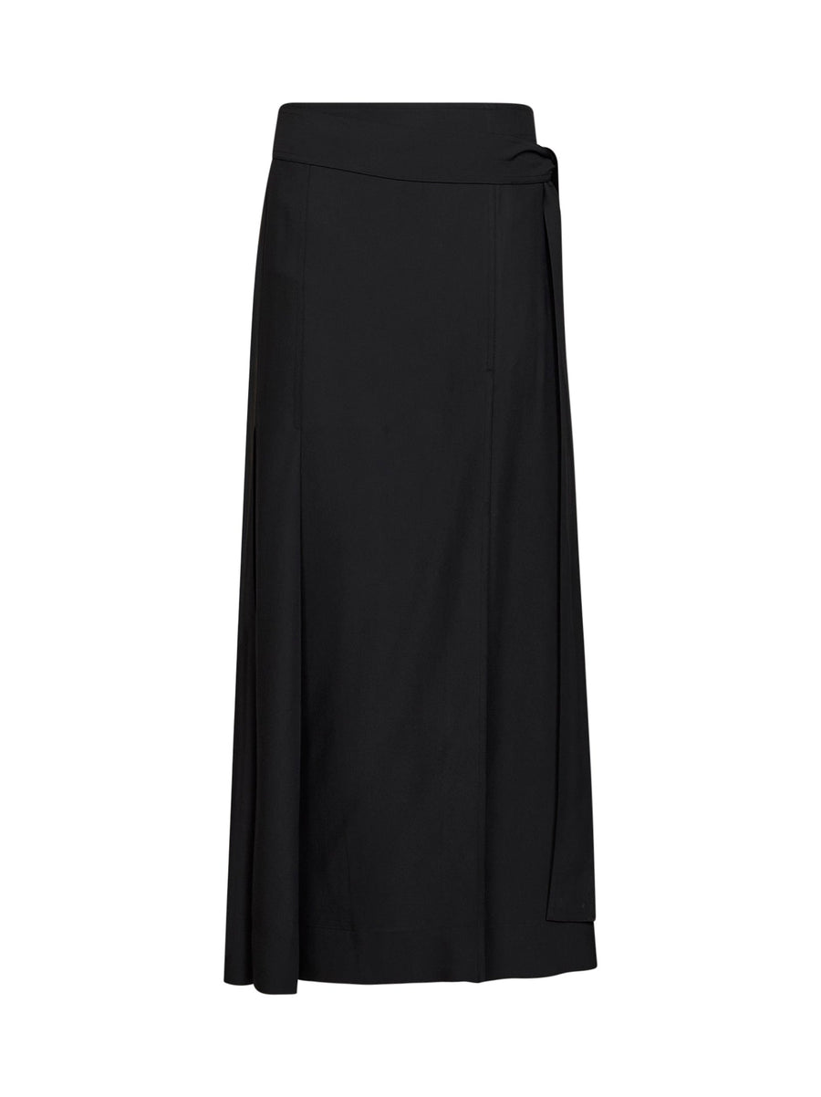 Maxi Skirt Mile Black Twill Viscose