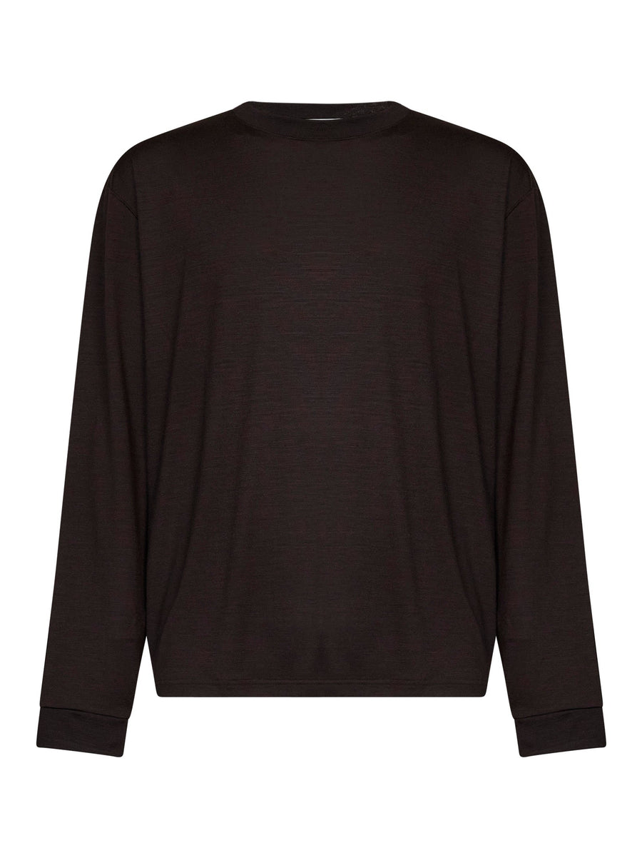Long-Sleeved T-Shirt Pinhas Black Grape Wool T-shirts