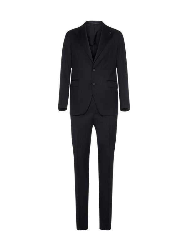 Single-Breasted Suit Black Virgin Wool Suits