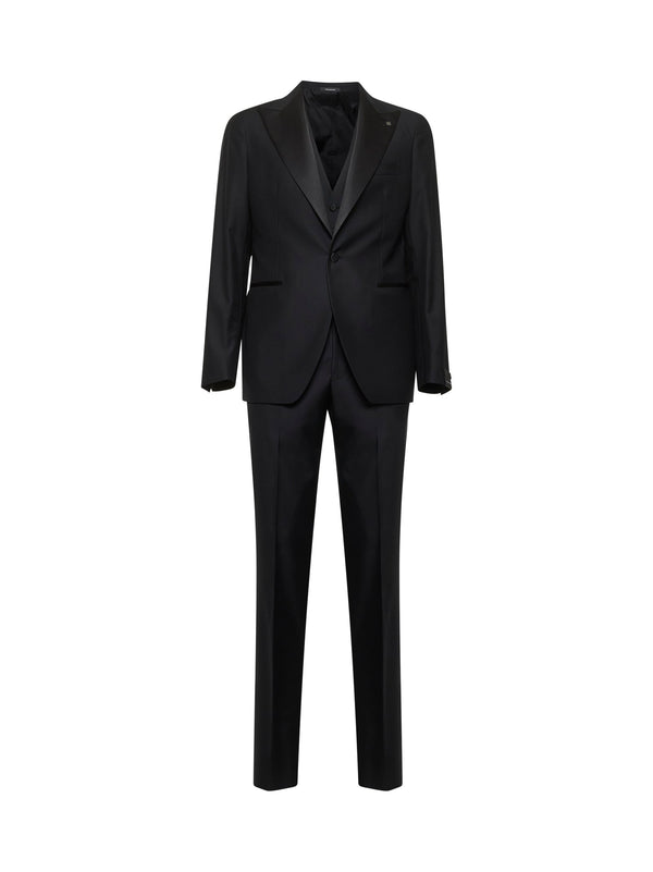 Tuxedo Suit Vesuvio Black Virgin Wool Suits
