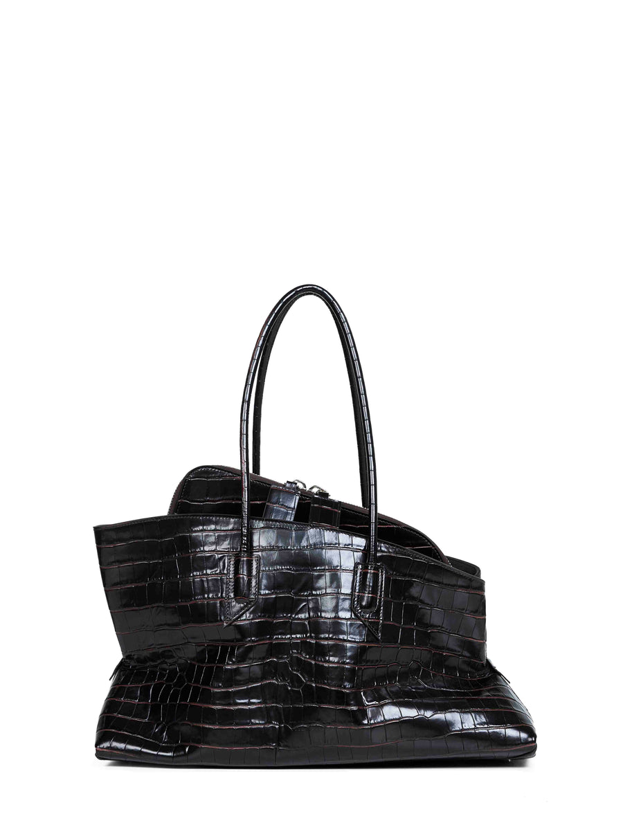 Top Handle Bag La Passeggiata Brown Calf Leather Handbags