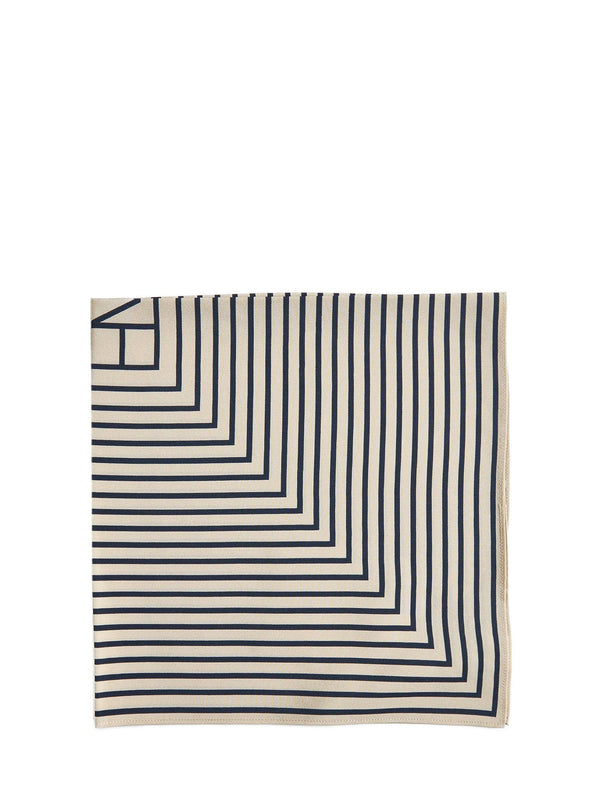 Silk Scarf Monogram Print Beige