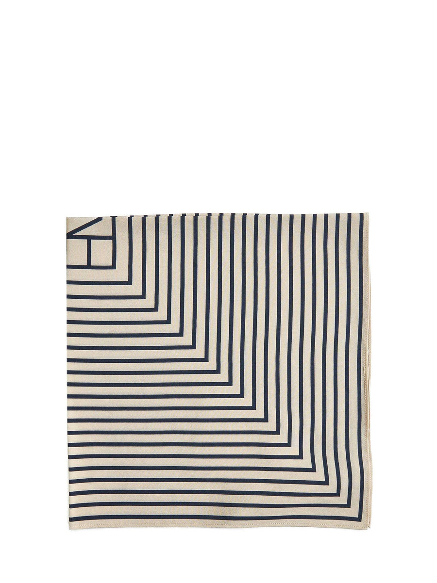 Silk Scarf Monogram Print Beige