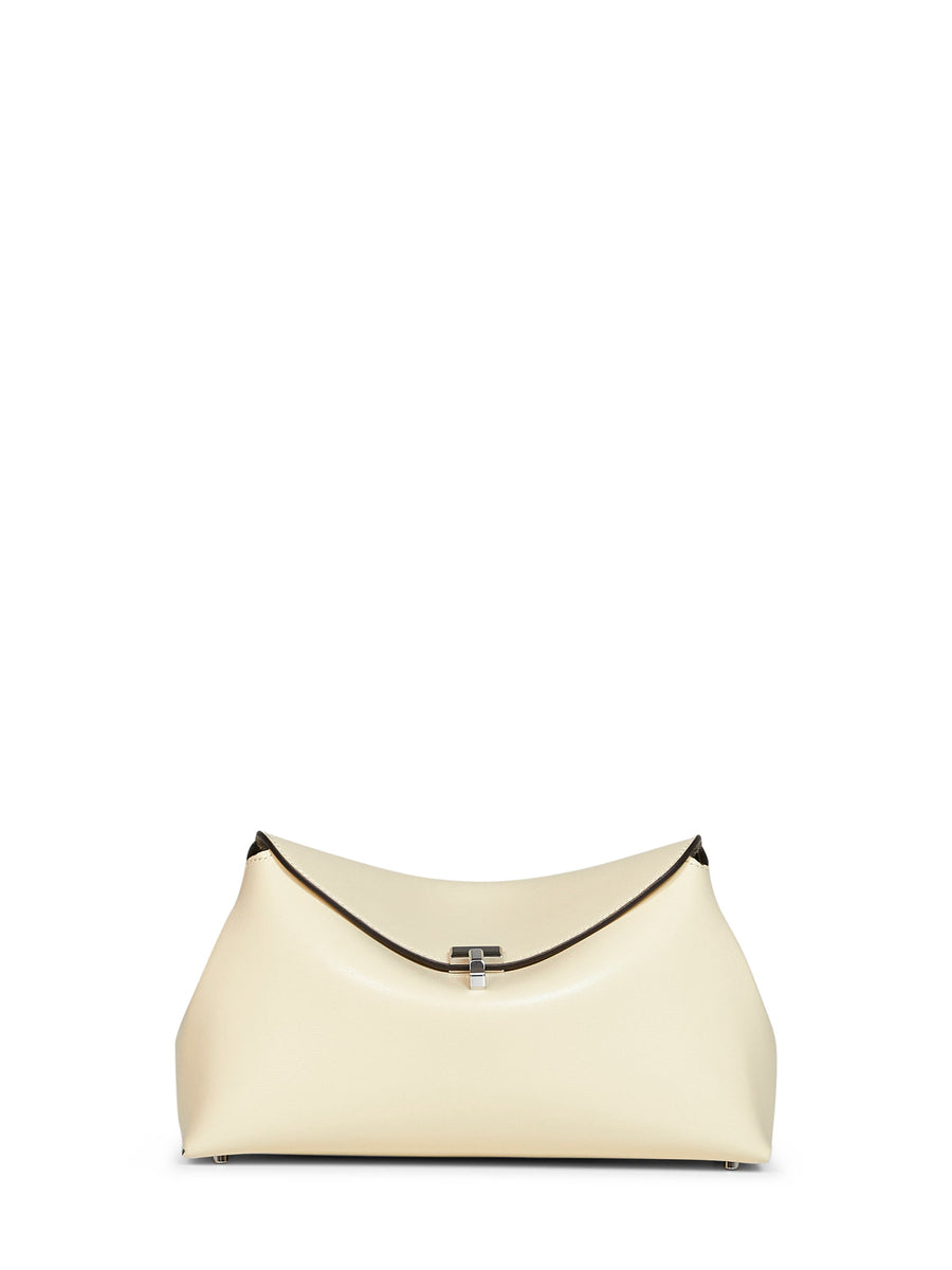 Clutch Bag T-Lock Ivory Calf Leather Handbags