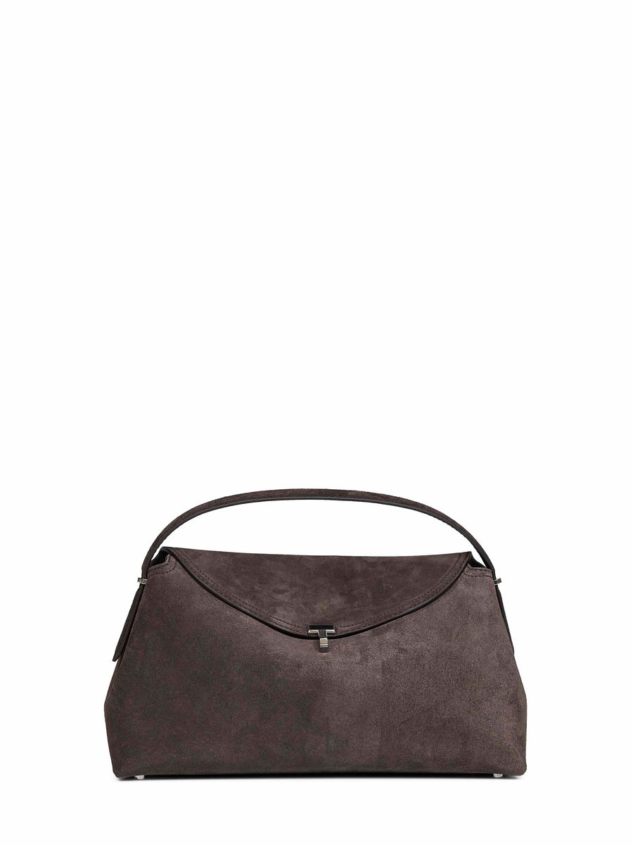 Top Handle Bag T-Lock Brown Calf Leather Handbags