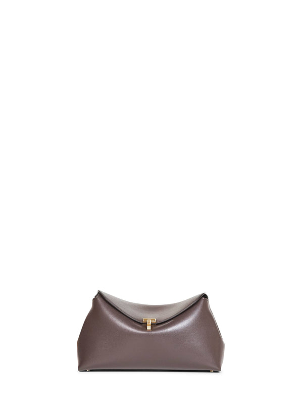 Clutch Bag T-Lock Brown Leather Calf Handbags