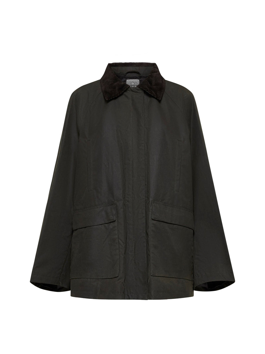 Padded Cotton Jacket Green Viscose Bomber