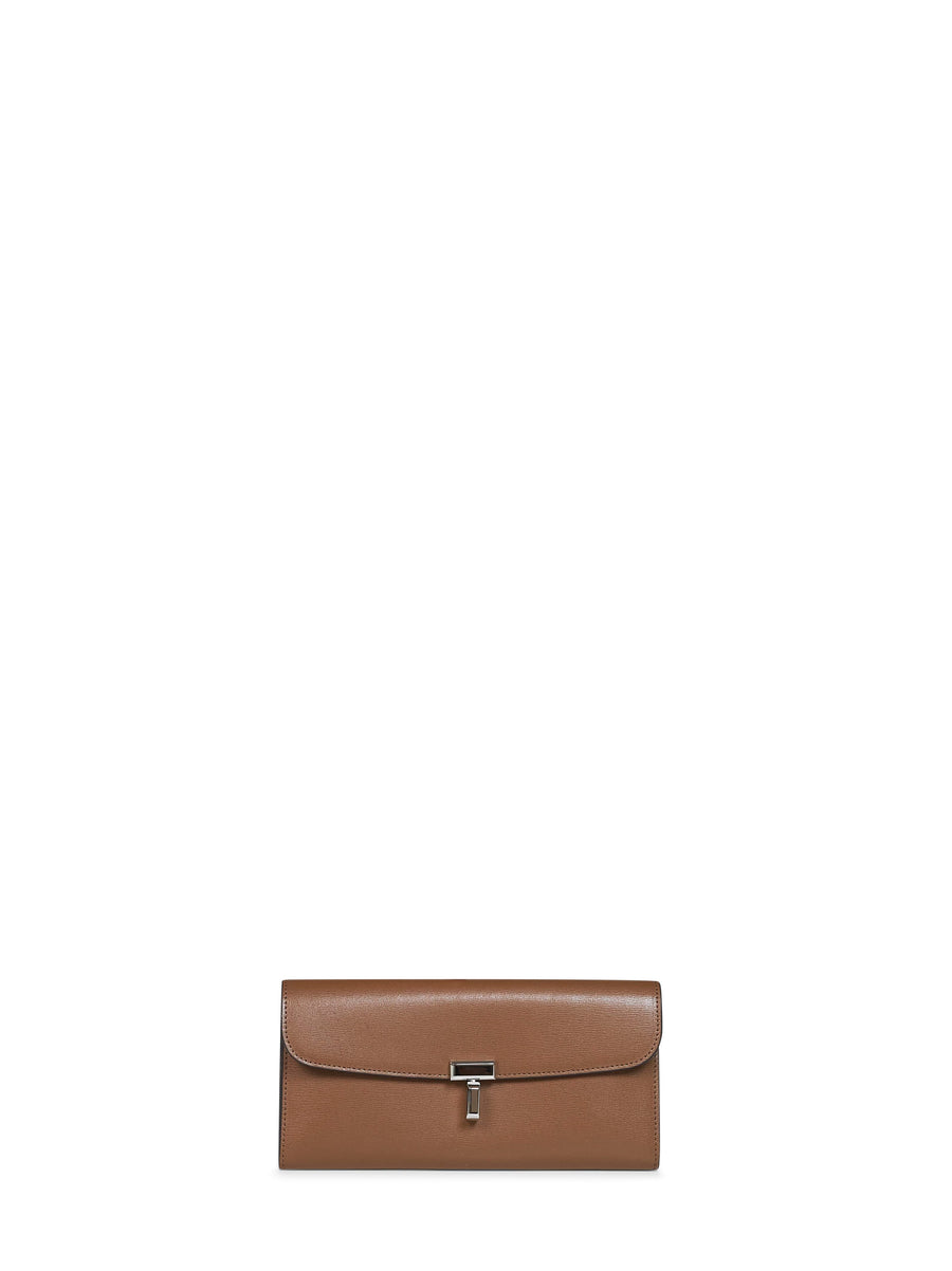 Wallet T-Lock Palmellato Leather Tiramisu Brown Calf & Purses