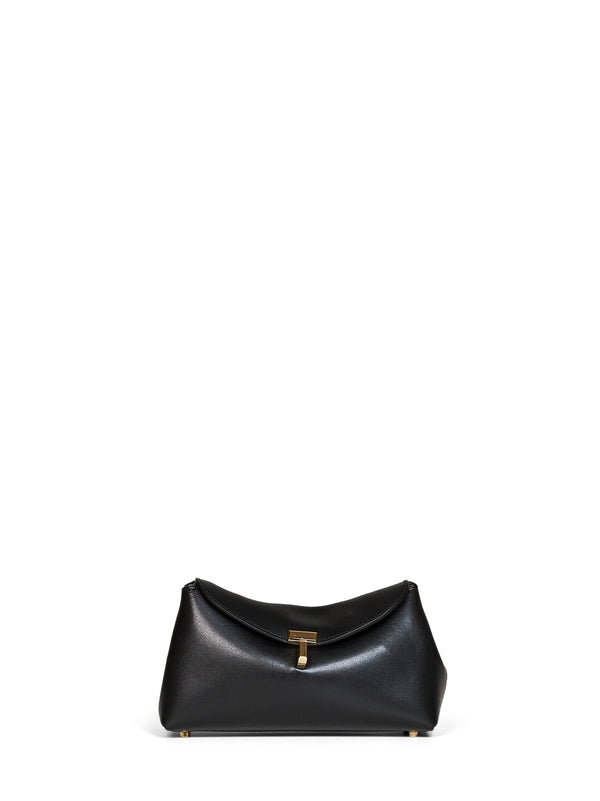 Clutch Bag Mini T-Lock Black Calf Leather Handbags